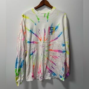 Unisex Tie Dye Rainbow Spirit Jersey Walt Disney World Long Sleeve Top Oversized